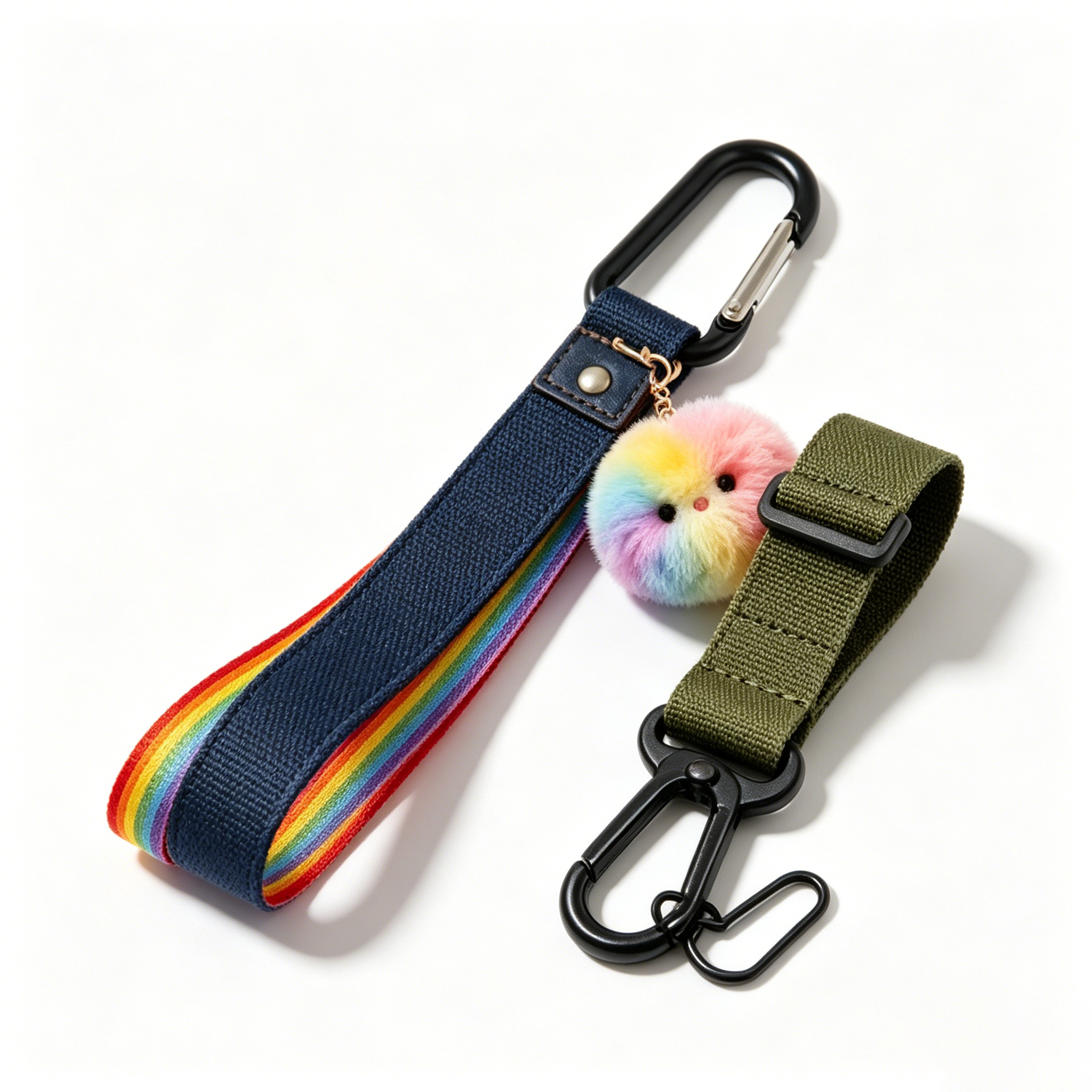 Custom USB Keychain Lanyard Short Webbing Wristlet Key Holder With Metal Lobster Clasp For Bag Decoration